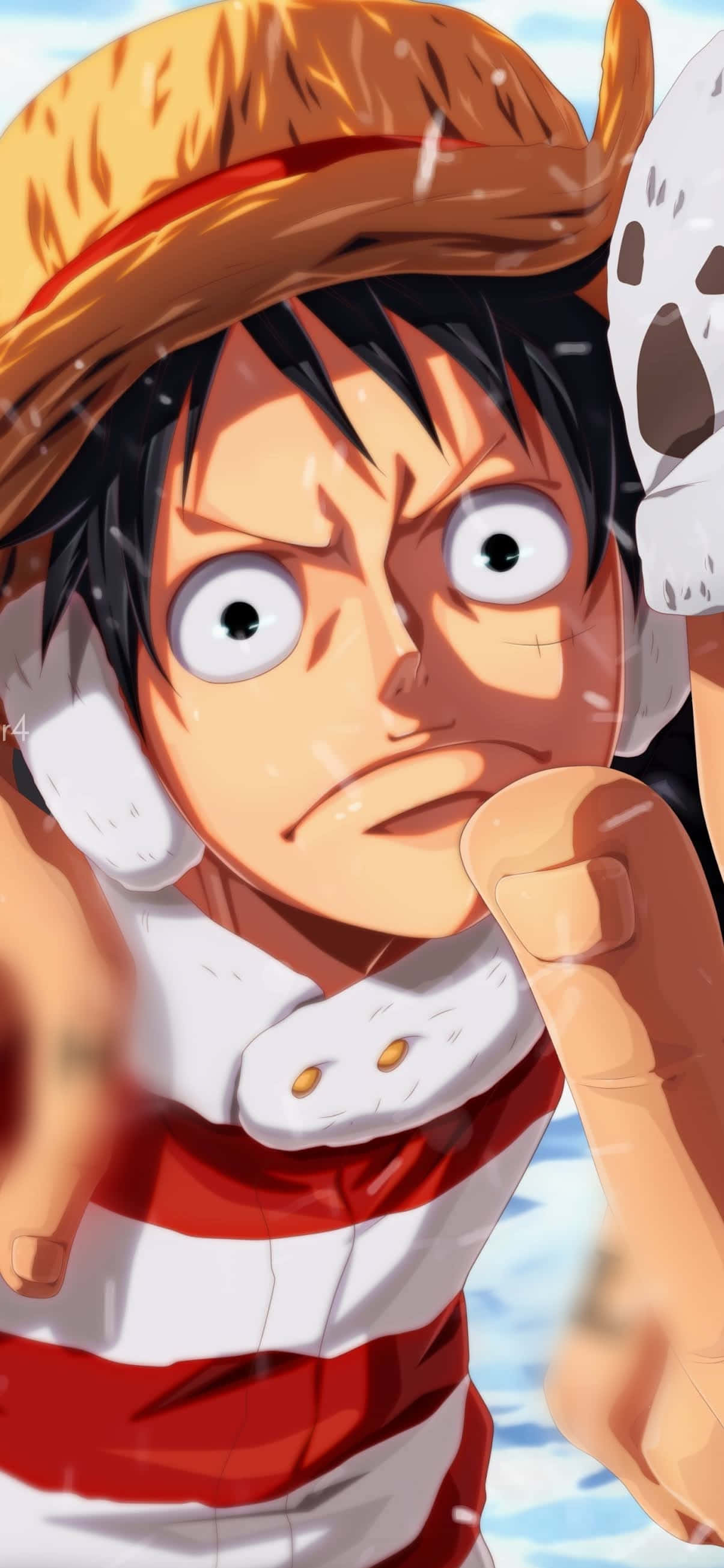 Snaakse Gesig Luffy Foon Muurpapier