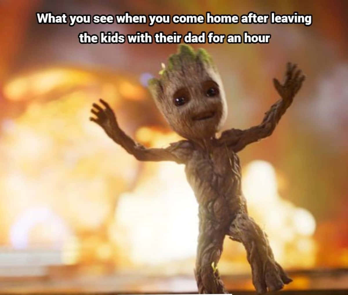 Snaakse Marvel Meme Guardians Of The Galaxy Groot Ontploffing Prent Muurpapier