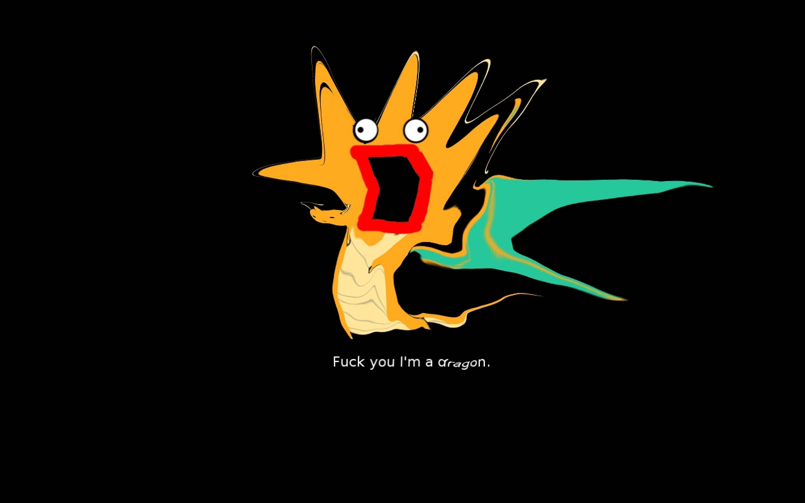 Snaaksige Anime Dragonite Muurpapier