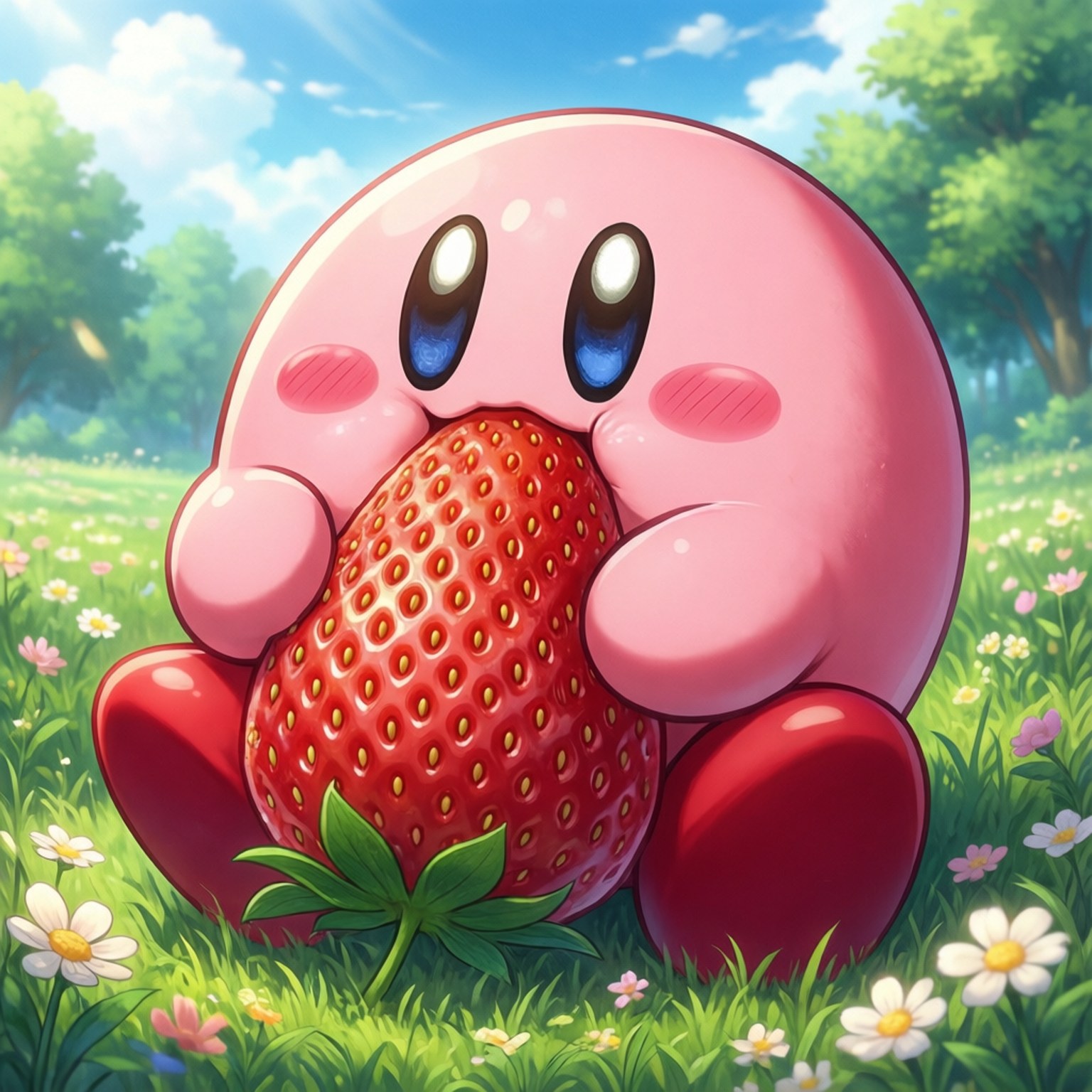 Snack Tyd met Kirby Muurpapier