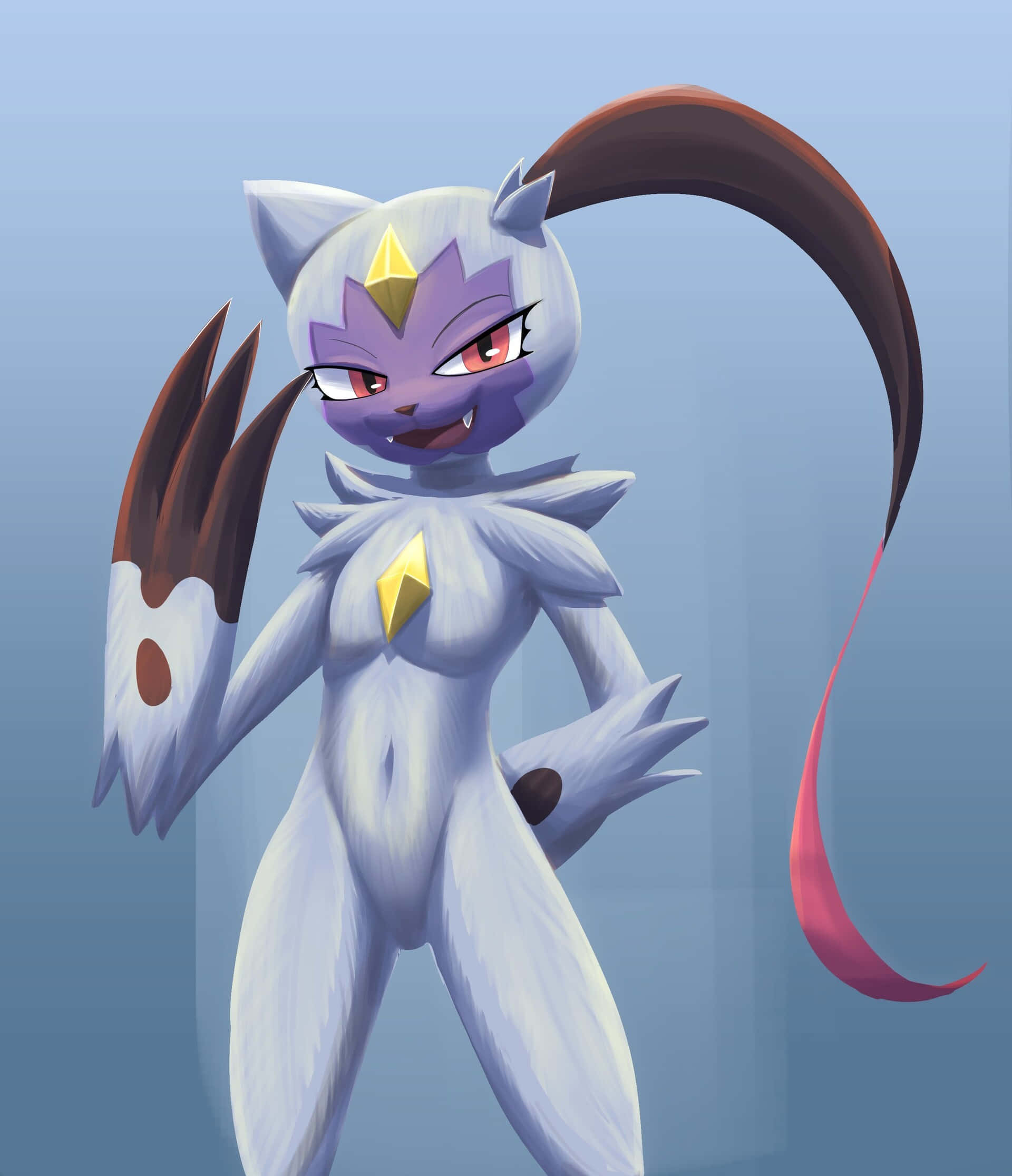 Sneasler Pokemon wat 'n saluut maak Muurpapier