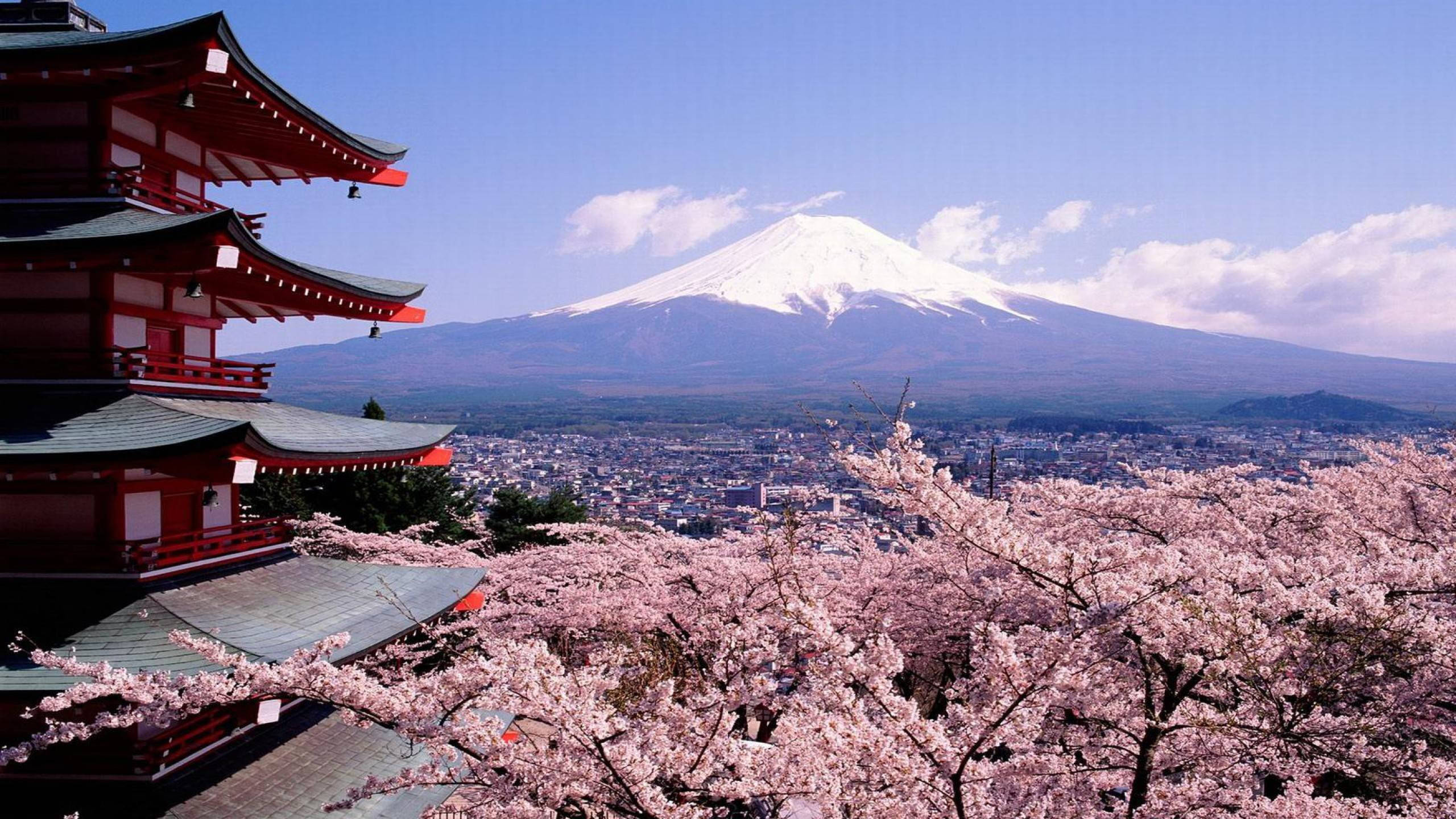 Sneeu Mt. Fuji Japan Muurpapier