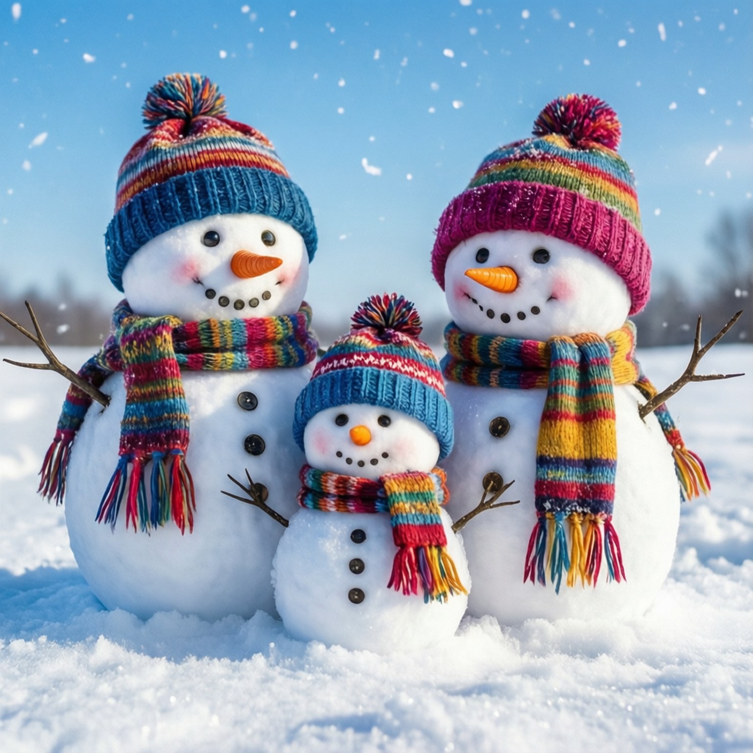 SneeuMan-familie Muurpapier