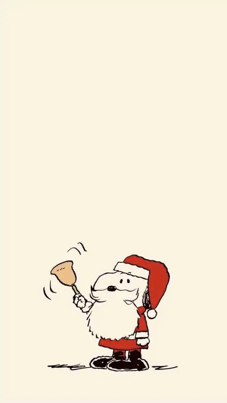 Snoopy as Kersvader iPhone Muurpapier