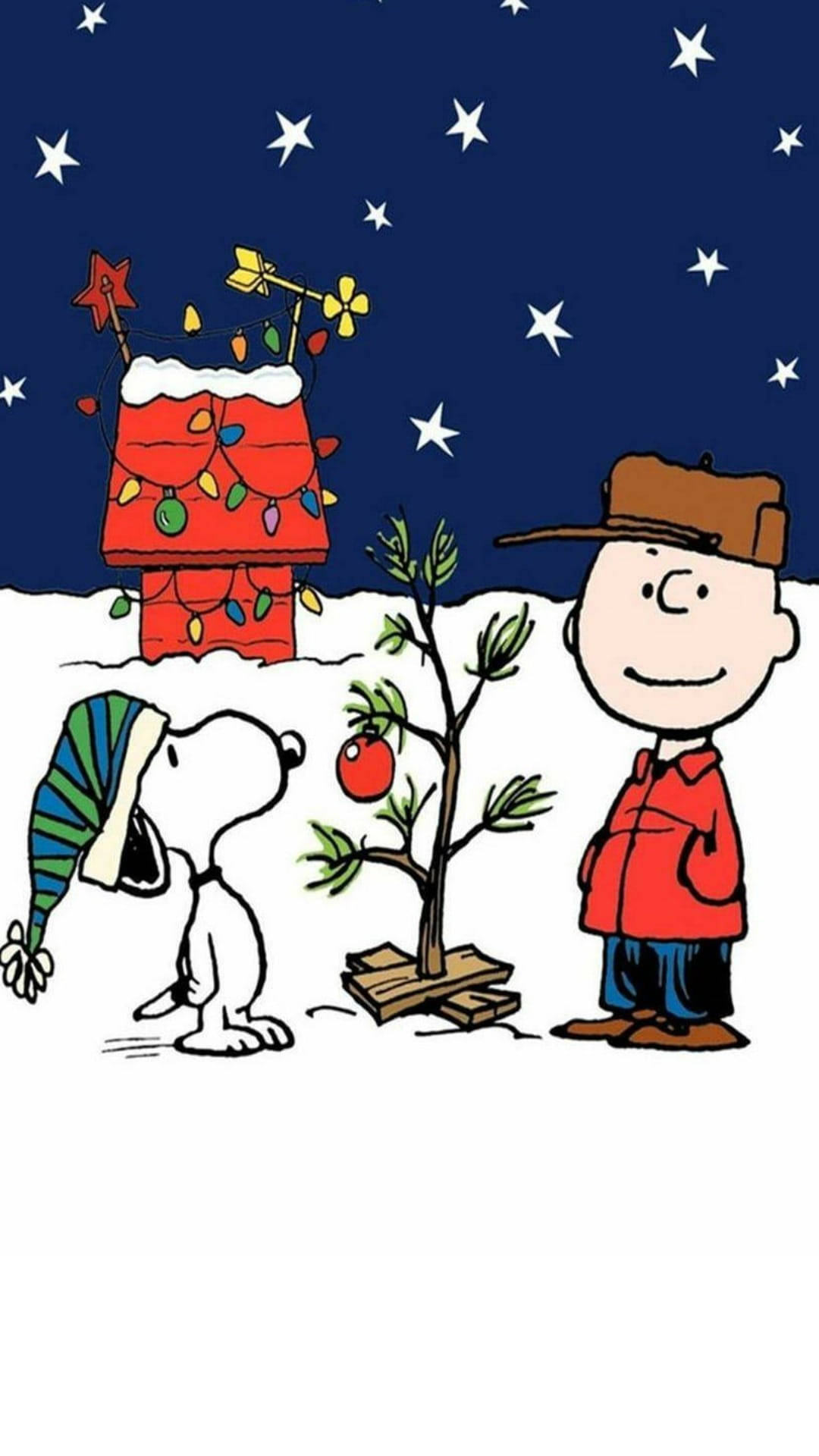 Snoopy Kersaand Muurpapier