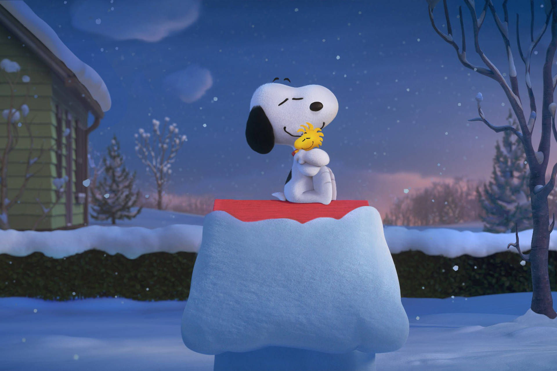 Snoopy Kersfees Drukkie Muurpapier