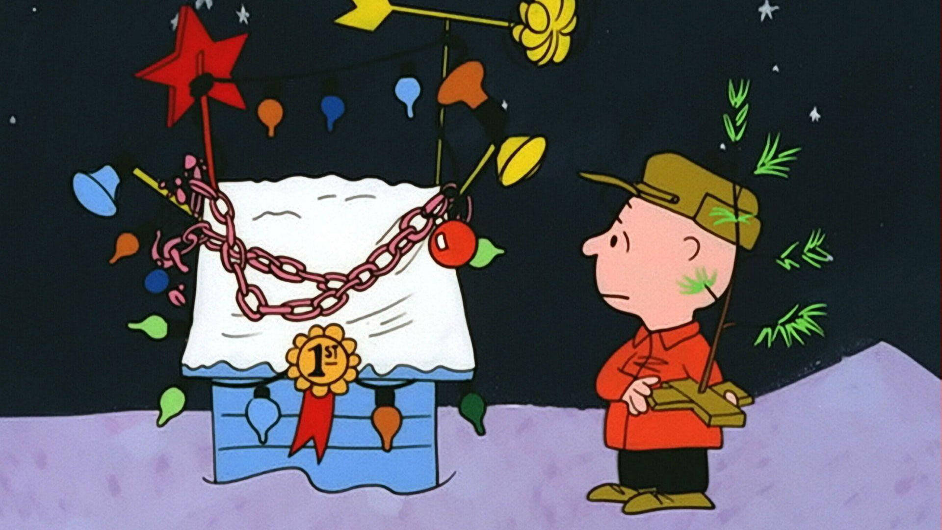 Snoopy Kersfees Huisversierings Muurpapier