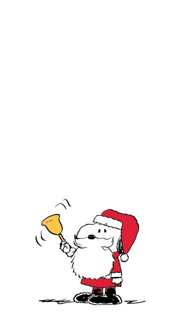 Snoopy Kersfees Kersman-kostuum Muurpapier