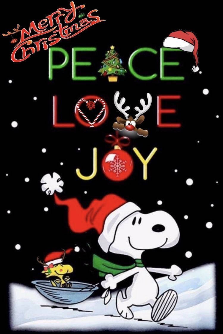 Snoopy Kersfees Vrede Liefde Vreugde Muurpapier