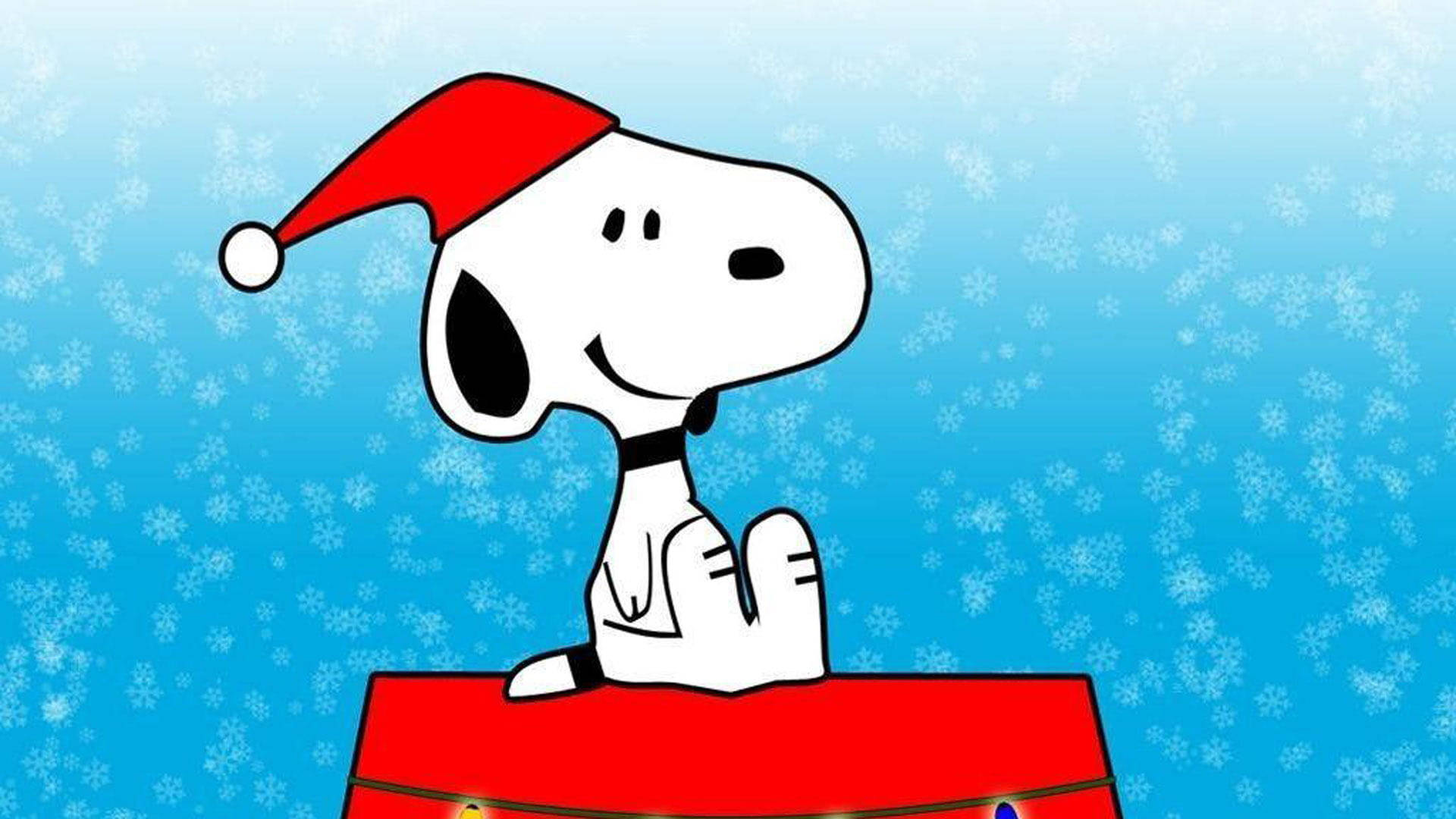 Snoopy Kersfeeshoed Muurpapier