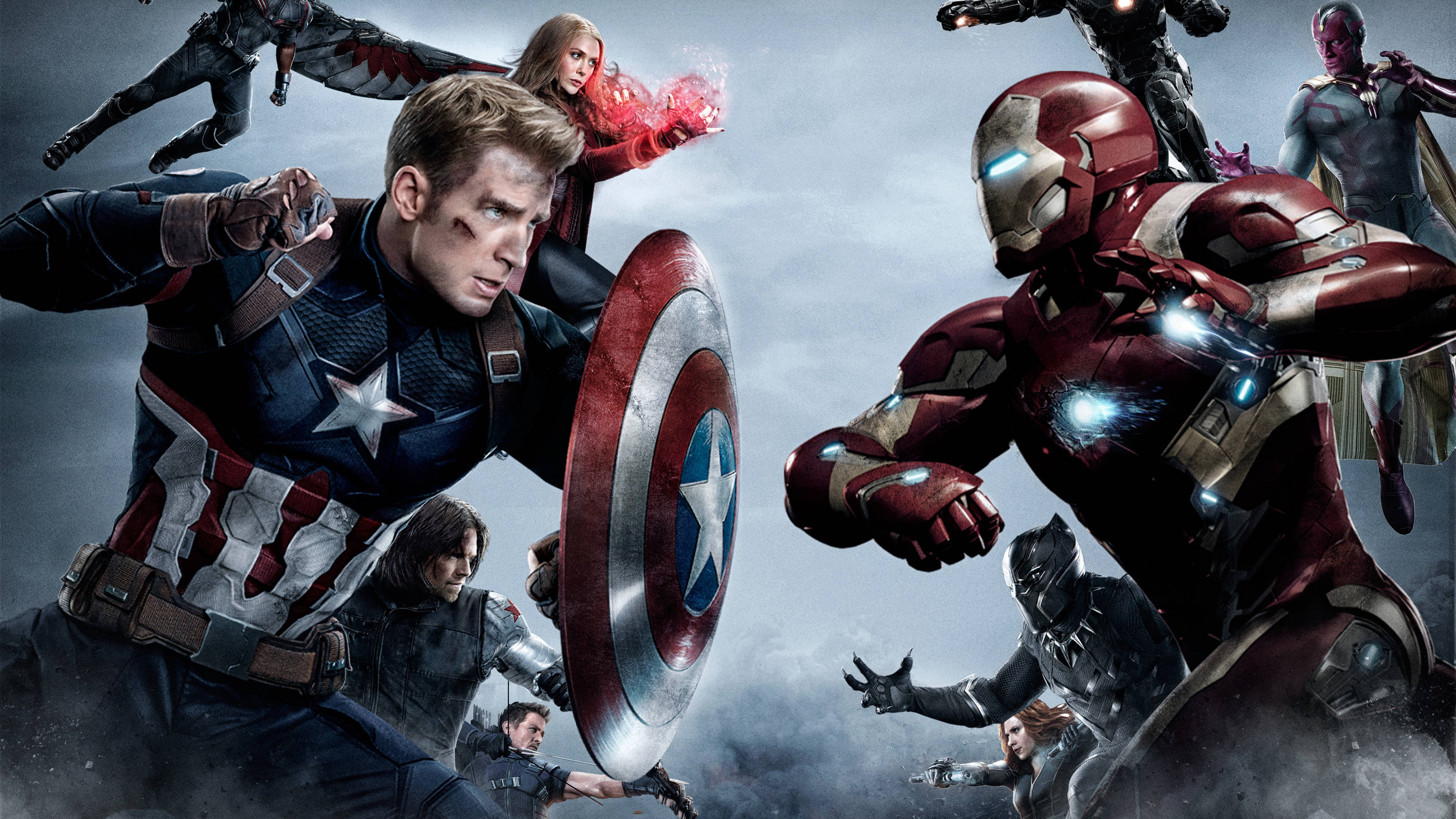 Somber Plakkaat Captain America Civil War Muurpapier
