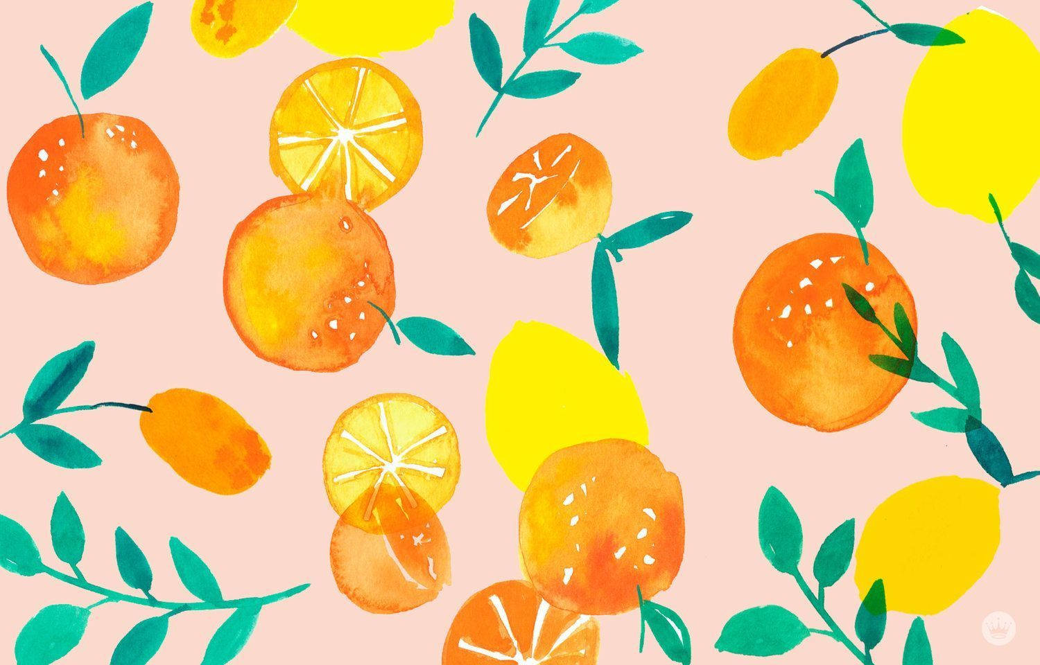 Somer Estetiese Oranje en Suurlemoen Muurpapier
