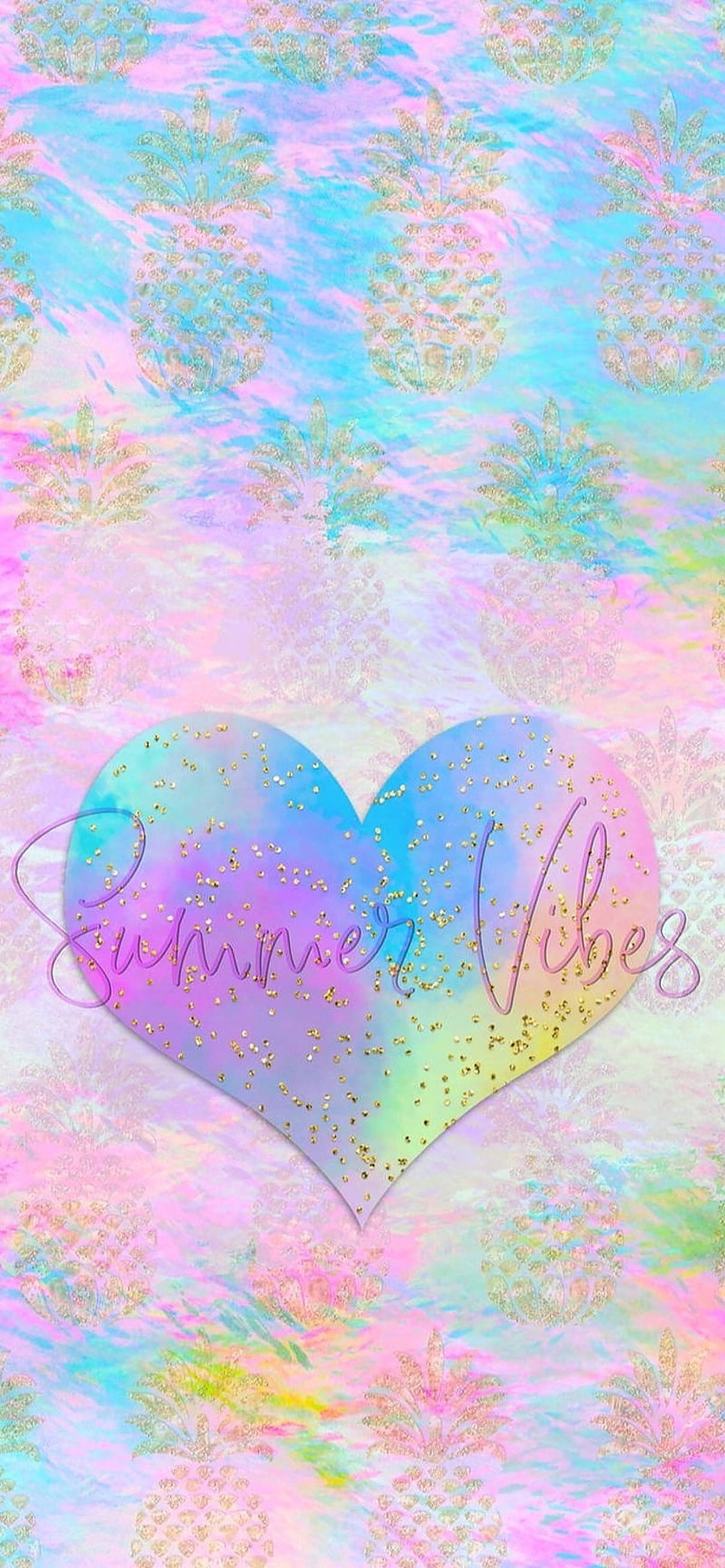 Somer Vibes Pastel Reënboog Agtergrond Muurpapier