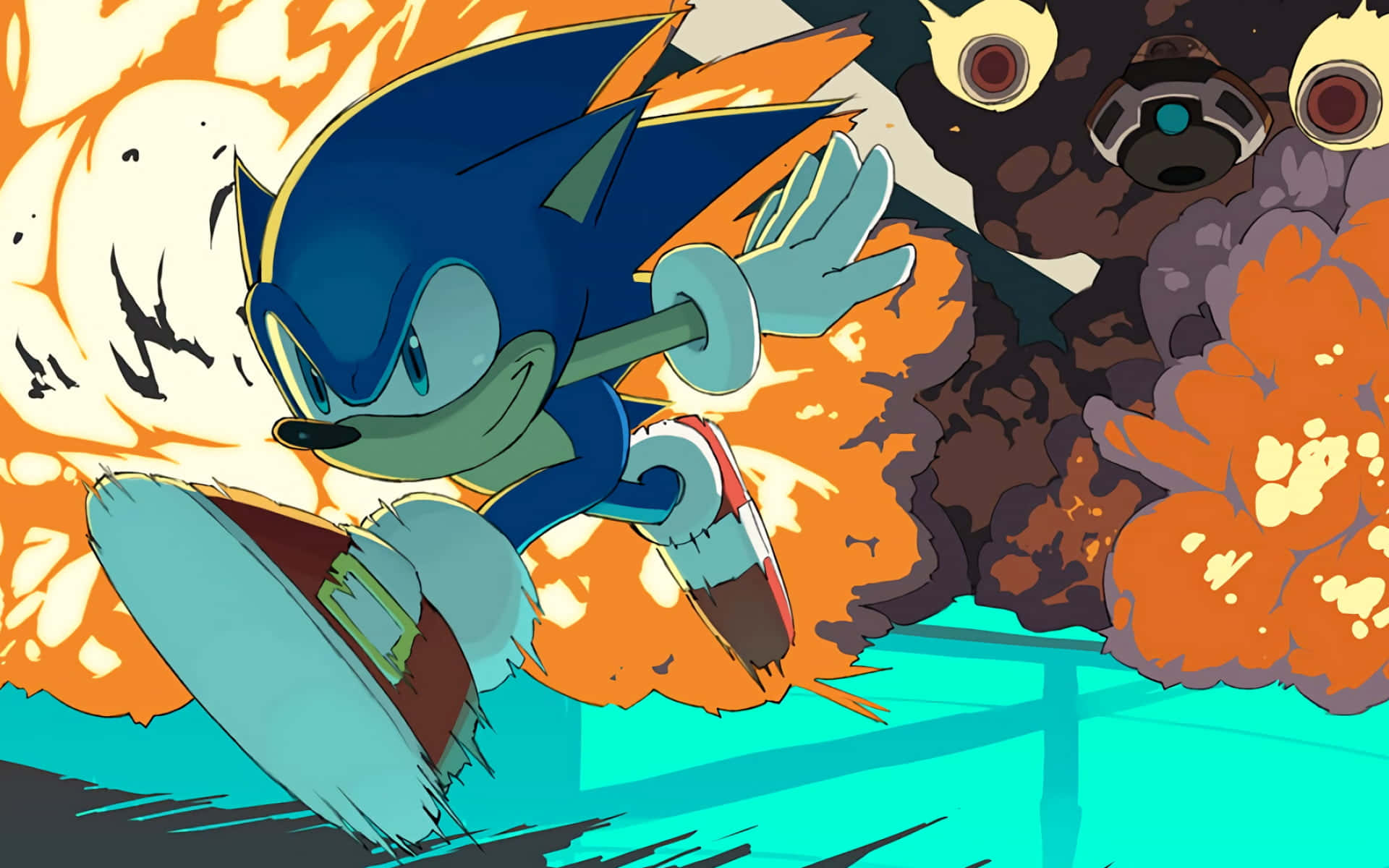Sonic agtergrond Muurpapier