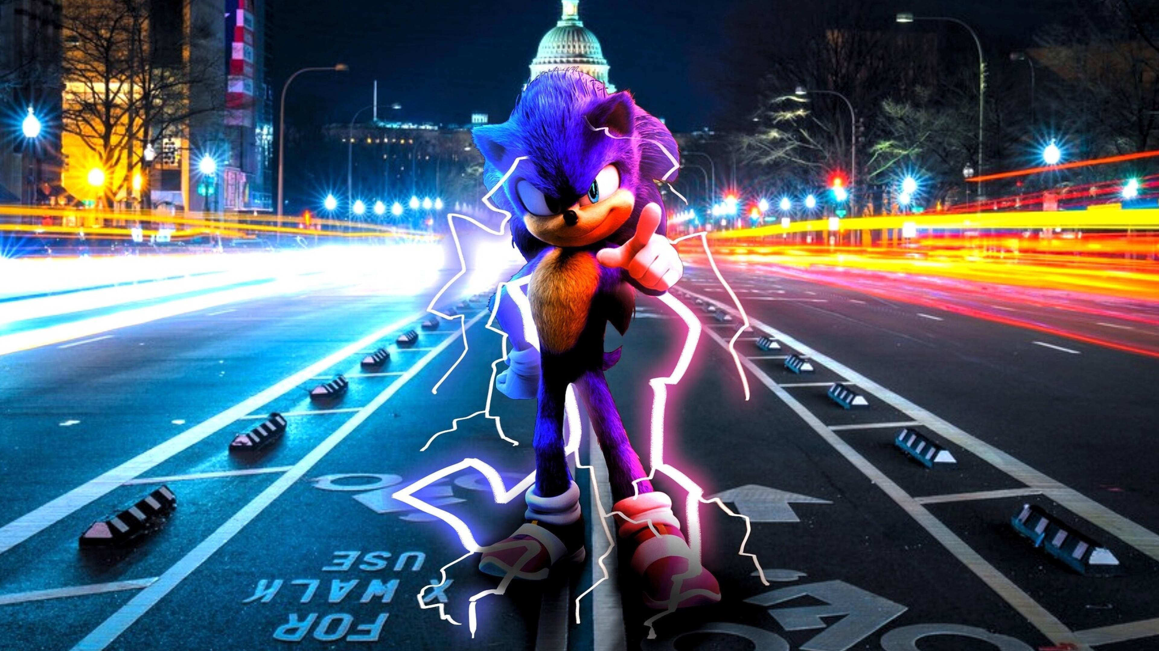 Sonic die Ystervark Monitor 3840x2160 Muurpapier