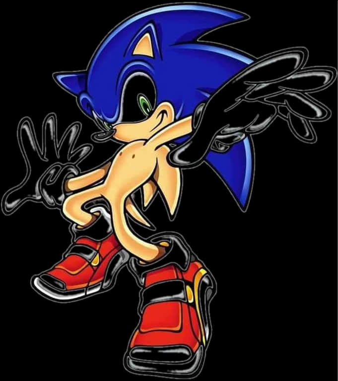 Sonic die Ystervark Klassieke Posisie Muurpapier
