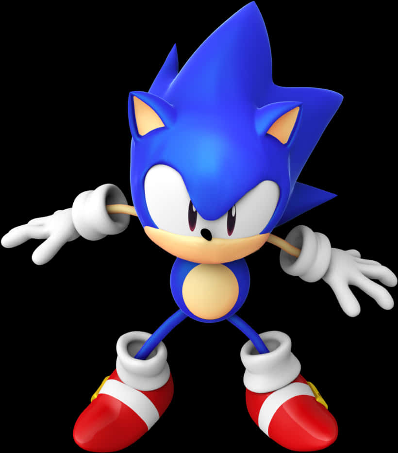 Sonic die Ystervark Klassieke Posisie Muurpapier