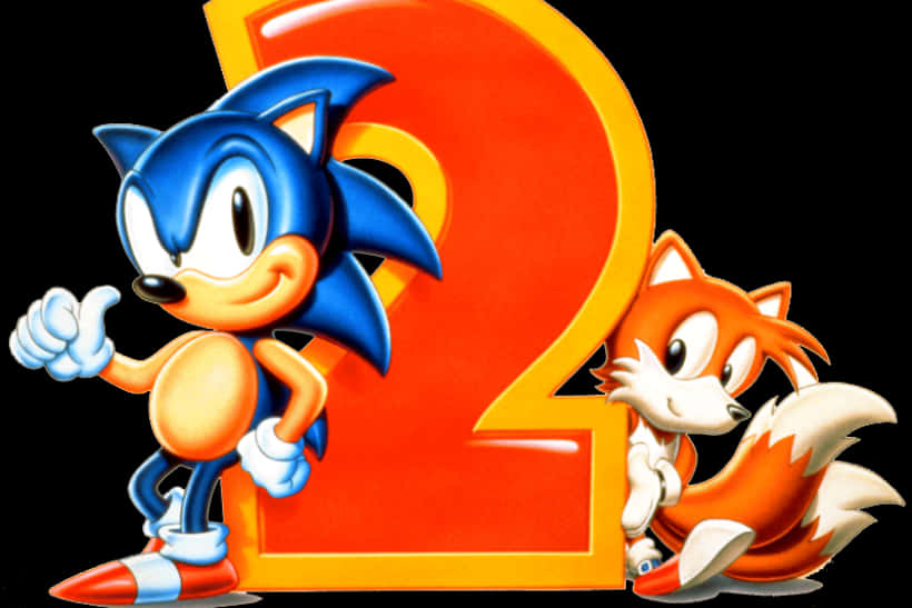 Sonic en Tails Sonic the Hedgehog 2 Muurpapier
