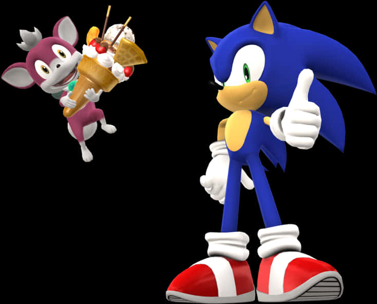 Sonic en Vriend met Ysroom Muurpapier