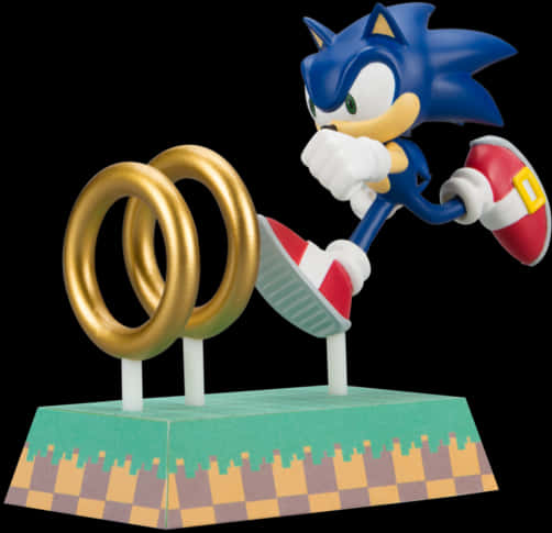 Sonic-figuur met goue ringe Muurpapier