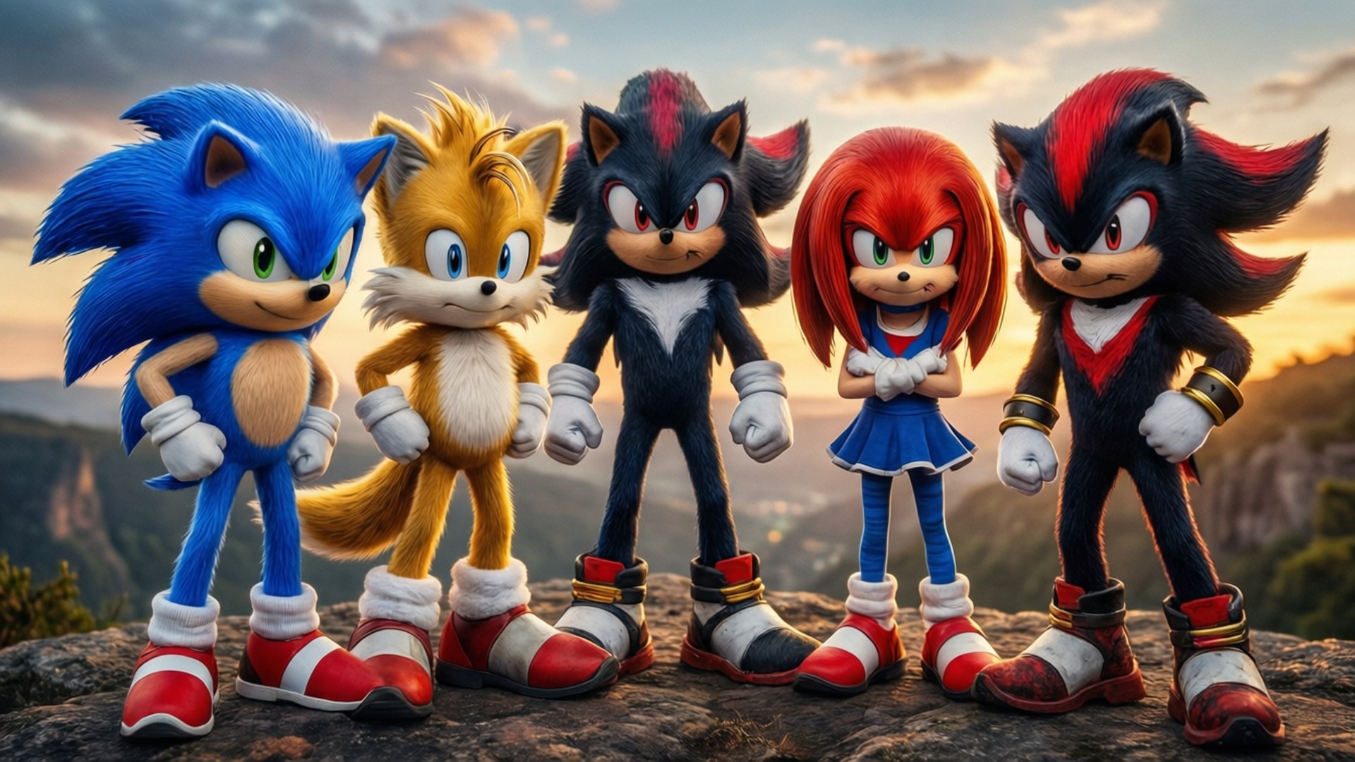 Sonic Helde Verenig Muurpapier