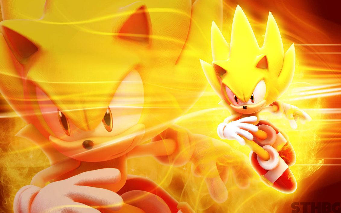 Agtergrond van Super Sonic wat vinniger as lig beweeg.