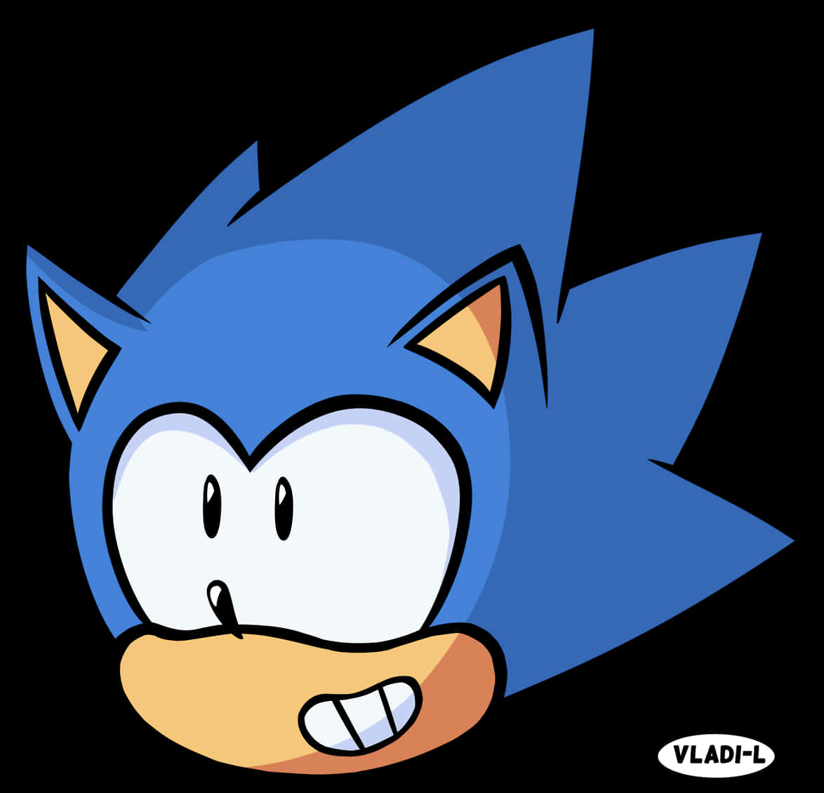 Sonic Kopskoot Spotprentstyl Muurpapier
