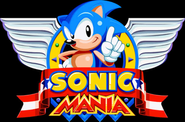 Sonic Mania-logo met karakter Muurpapier