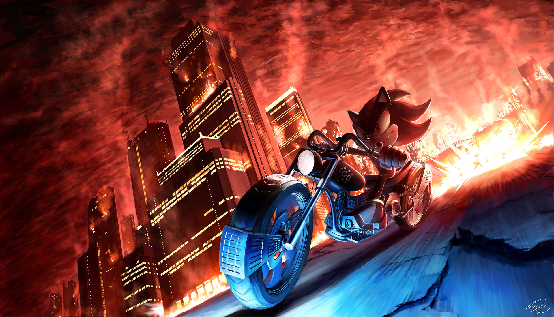 Sonic Shadow the Hedgehog agtergrond.