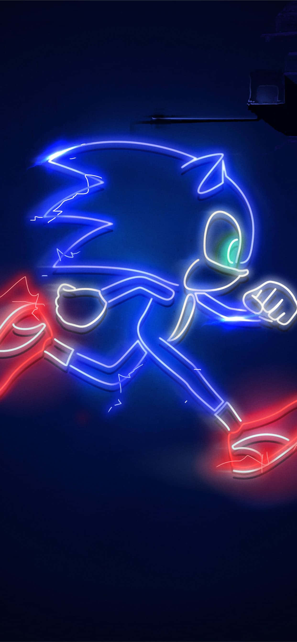sonic the hedgehog neon tekening Muurpapier
