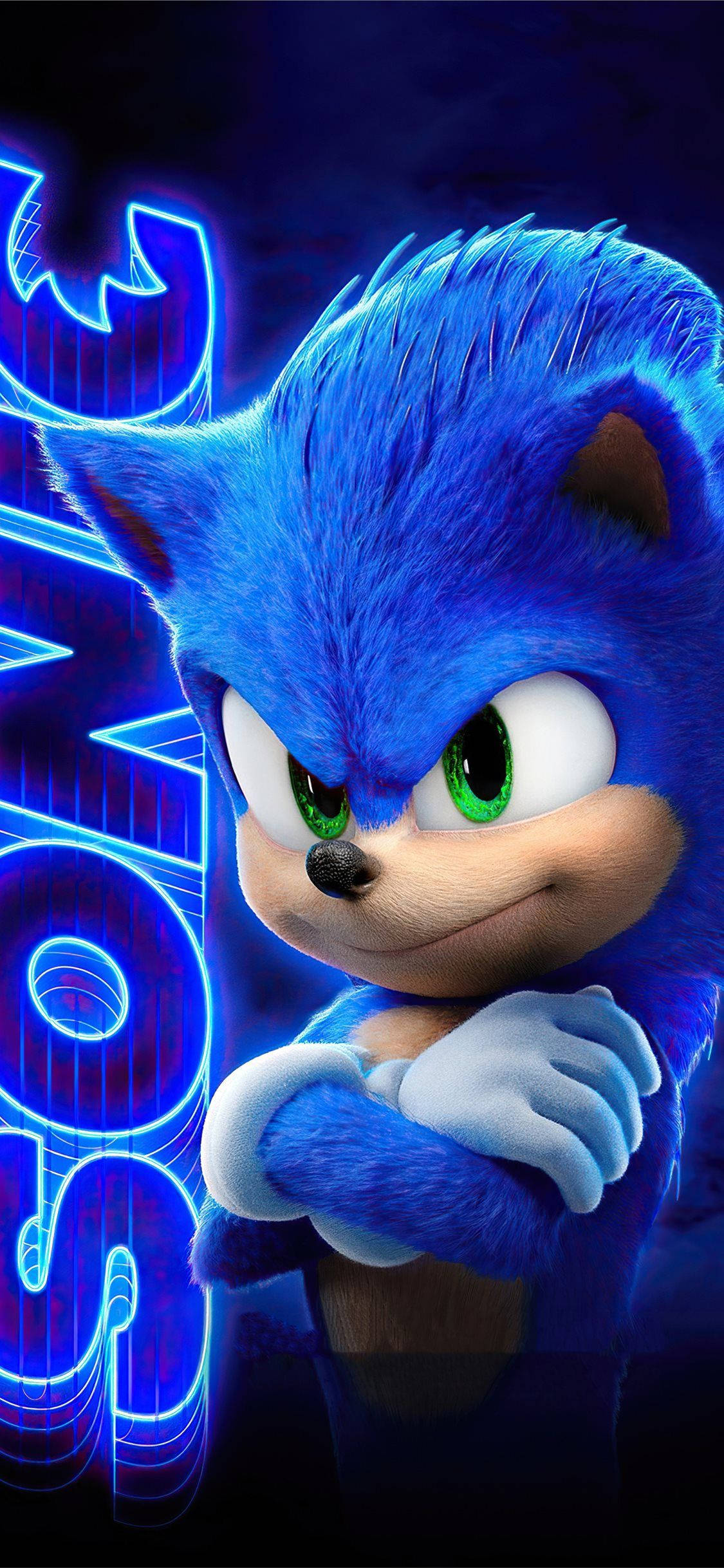 Sonic The Hedgehog Neon Mobiel Muurpapier