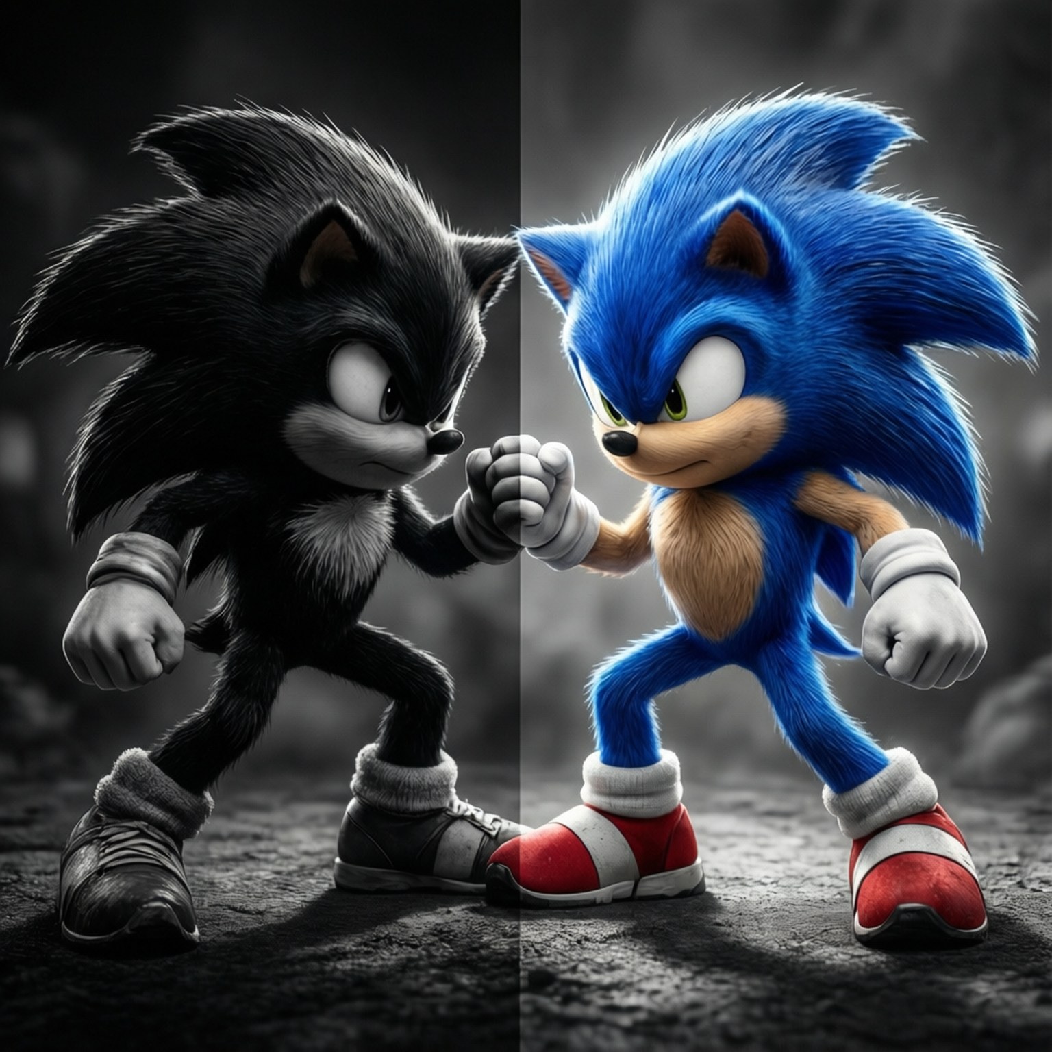 Sonic vs Skadu Dualiteit Muurpapier