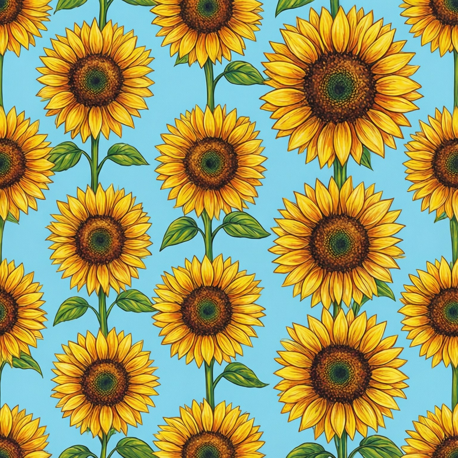 Sonneblom Naatlose Patroon Muurpapier