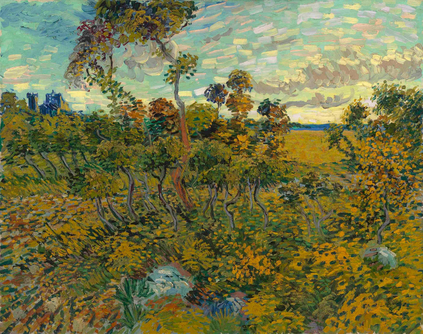 Sonsondergang by Montmajour Van Gogh Museum Muurpapier