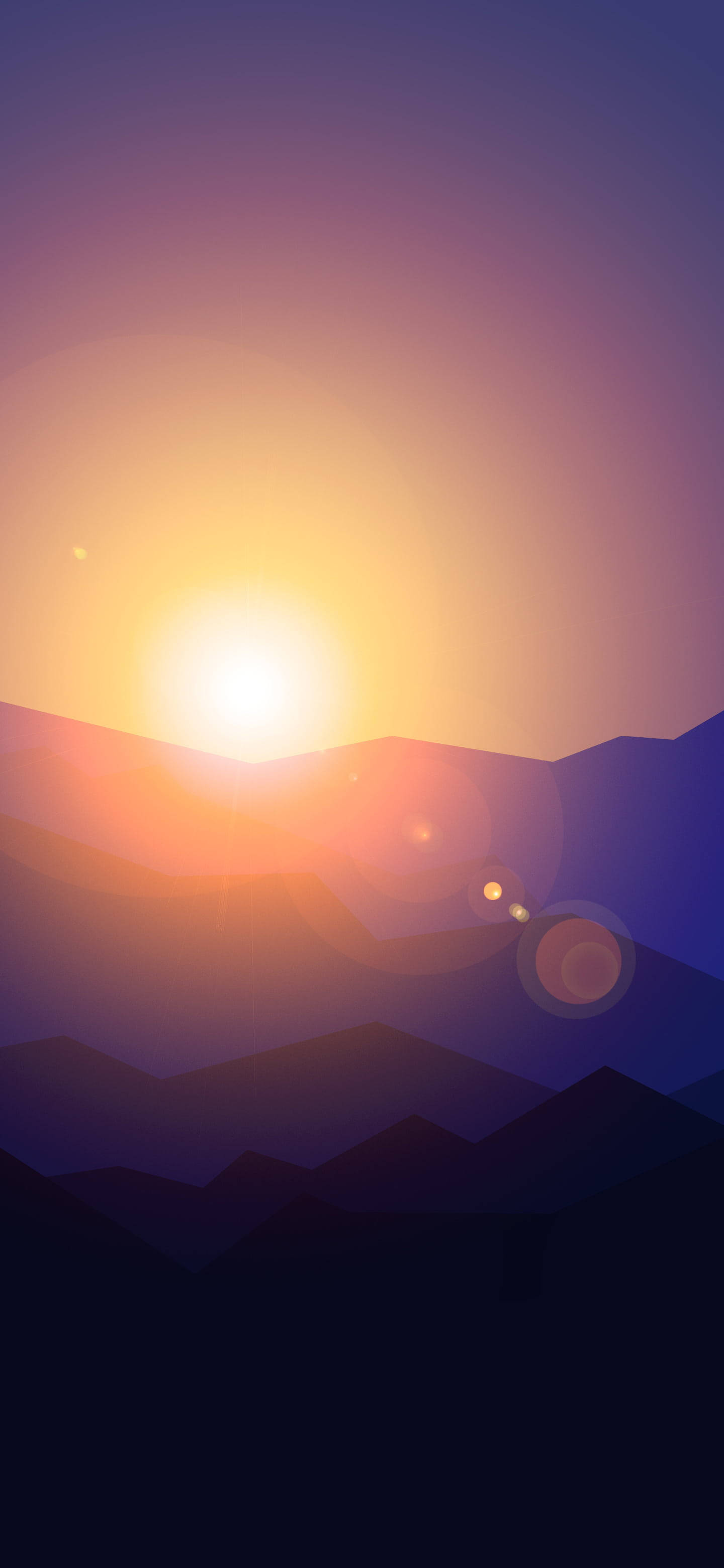 Sonsondergang Horison Minimalisties Android Muurpapier