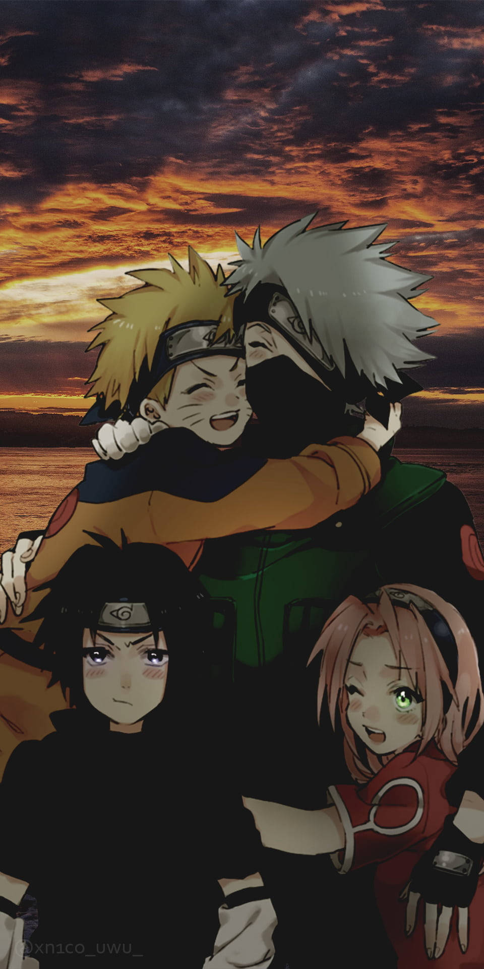 Sonsondergang Span 7 Naruto iPhone Muurpapier