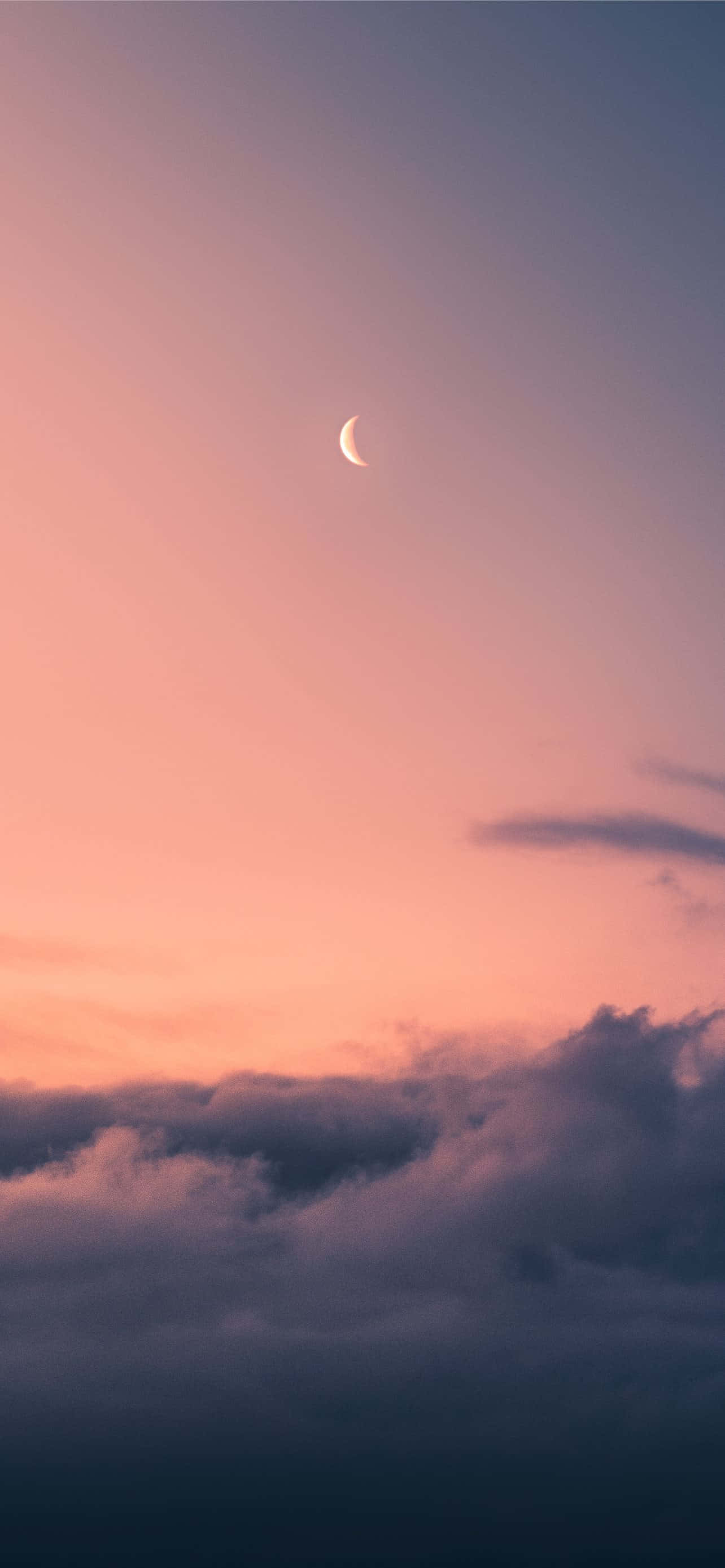 Sonsondergang Wolk en Maan Muurpapier