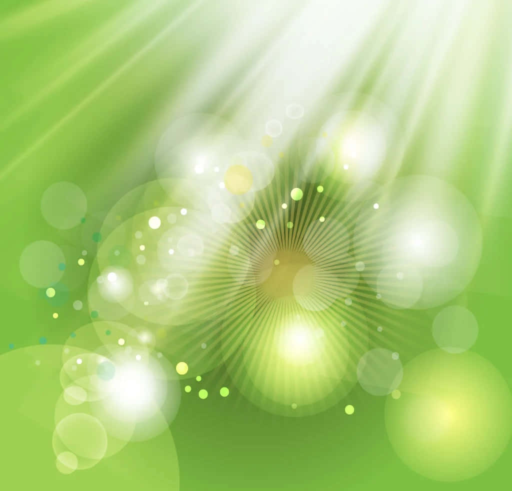 Sonstrale met Bokeh-effekte op Liggroen Agtergrond Muurpapier