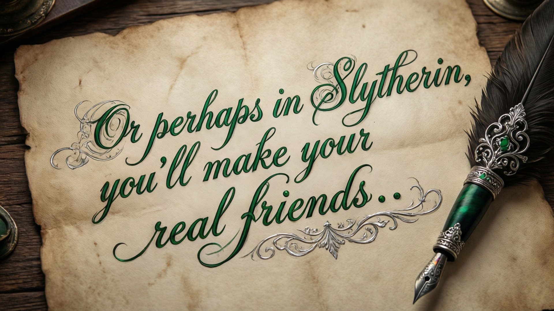 Sorteer-aanhaling van Slytherin Muurpapier