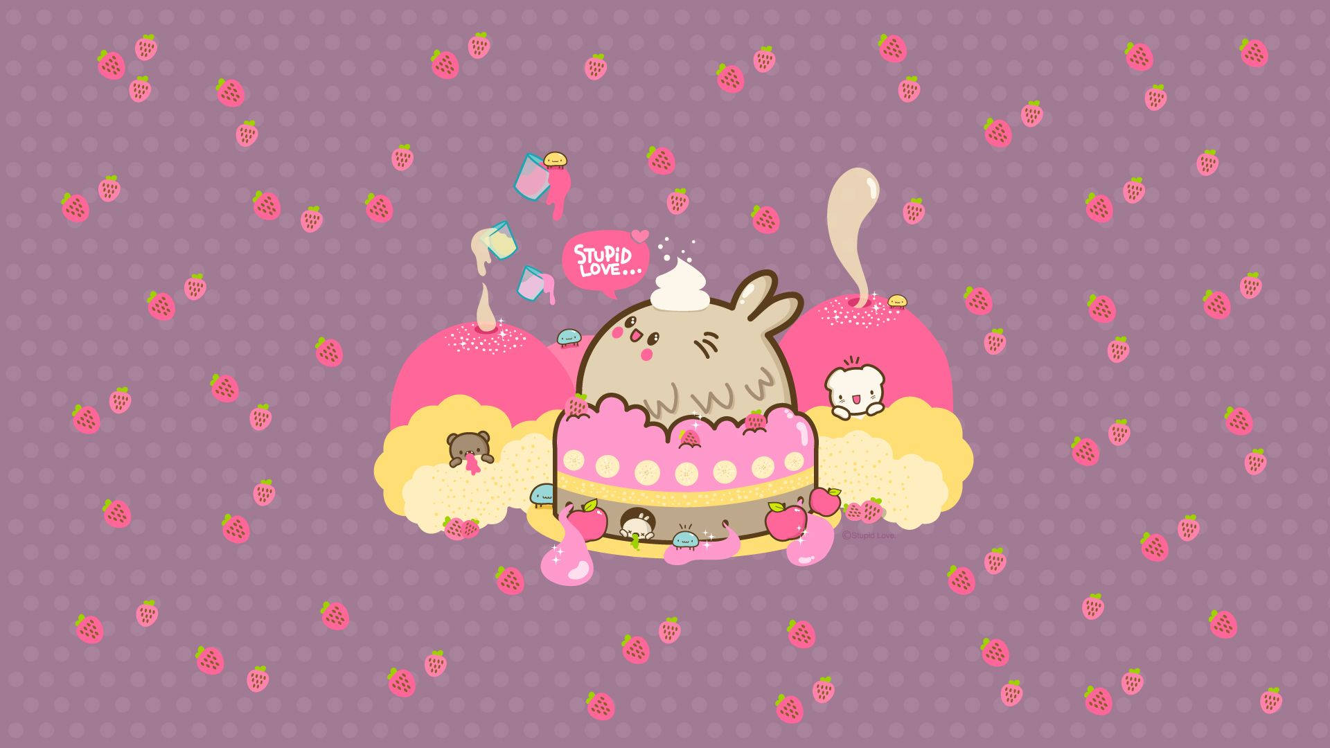 Kawaii-laventelaarbeie-koevertmuurpapier. — Kawaii Muurpapier