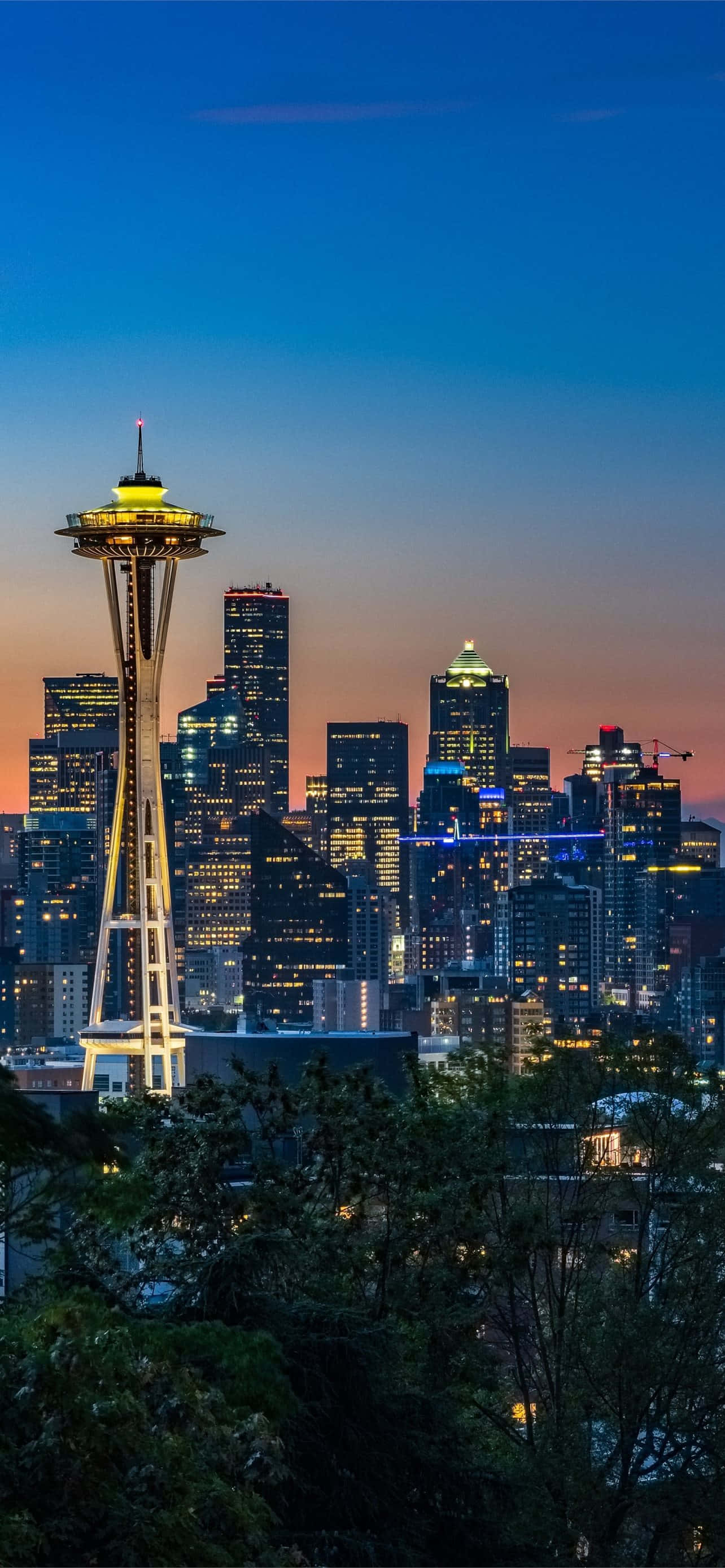 Space Needle Snags Beste Seattle Agtergrond Muurpapier