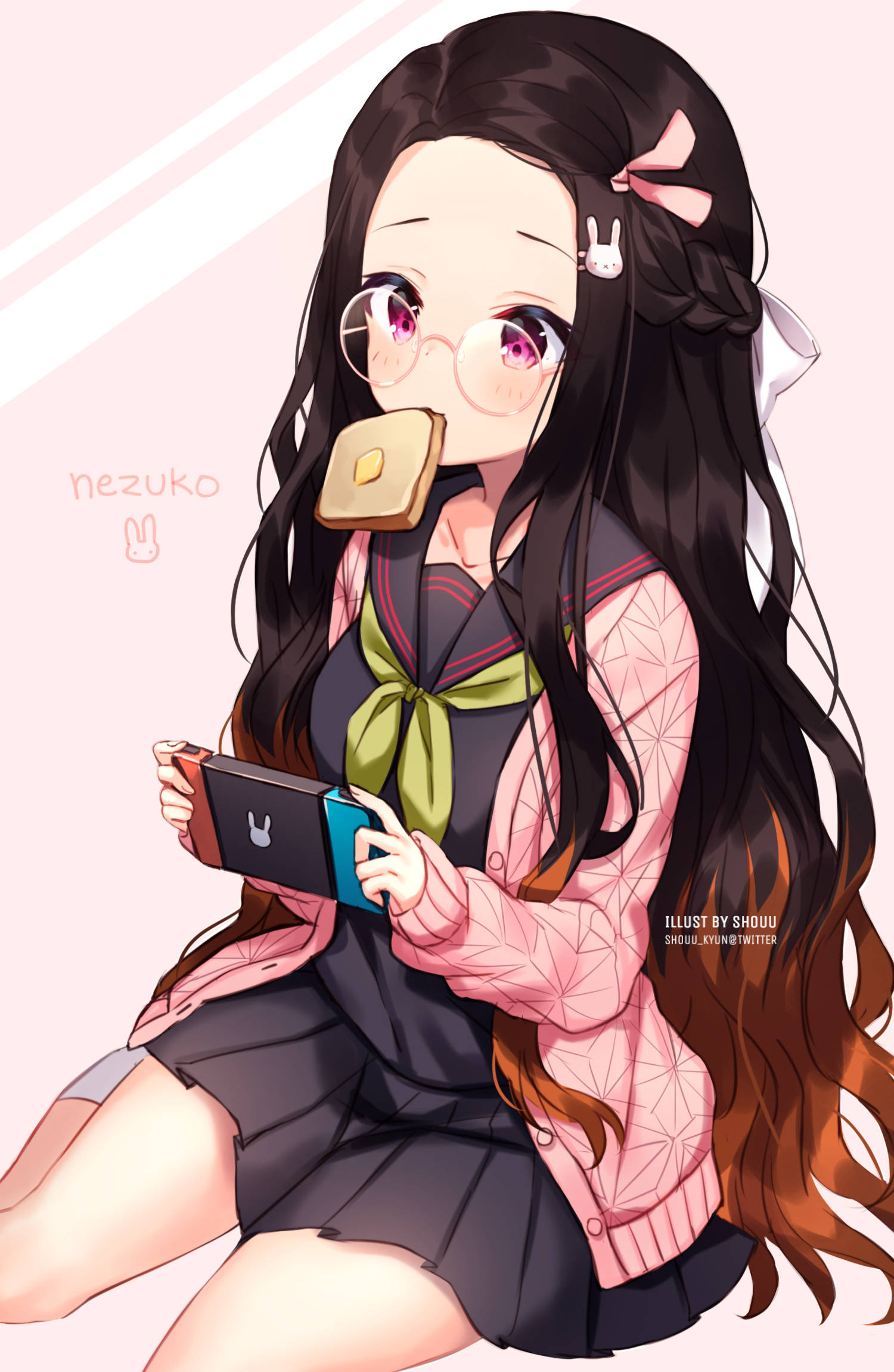 Speel Gameboy Demon Slayer Nezuko Muurpapier