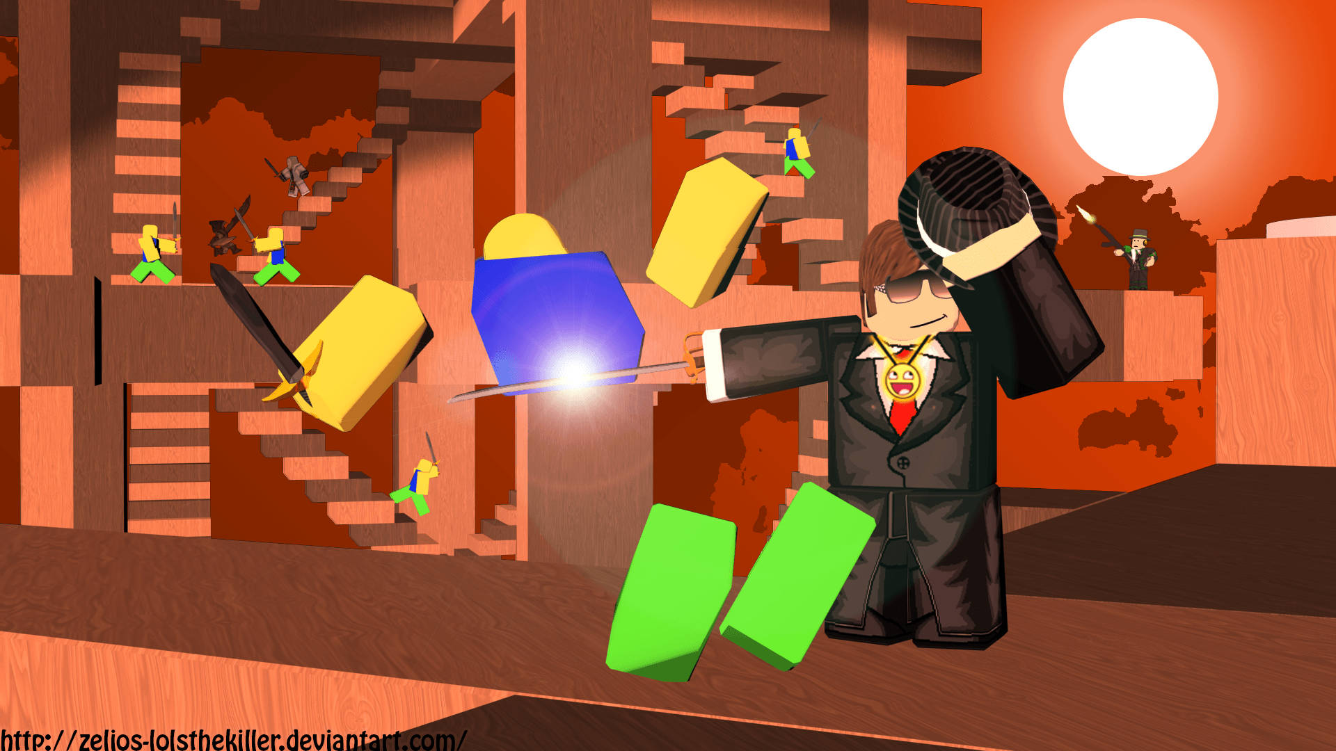 “Speel jou gunsteling speletjie met styl met 'n Tuxedo avater in Roblox!” Muurpapier