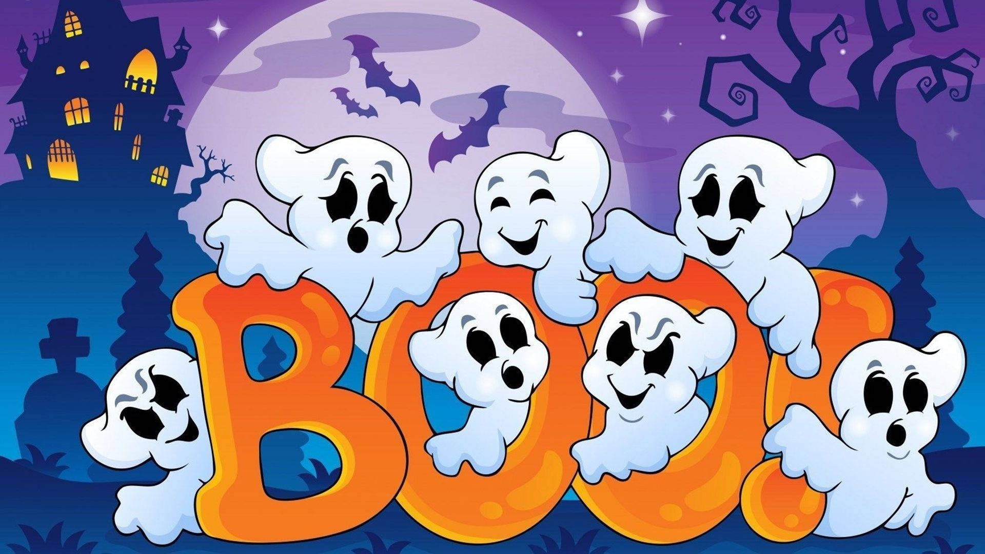 Speelse Spook Spot Halloween Muurpapier