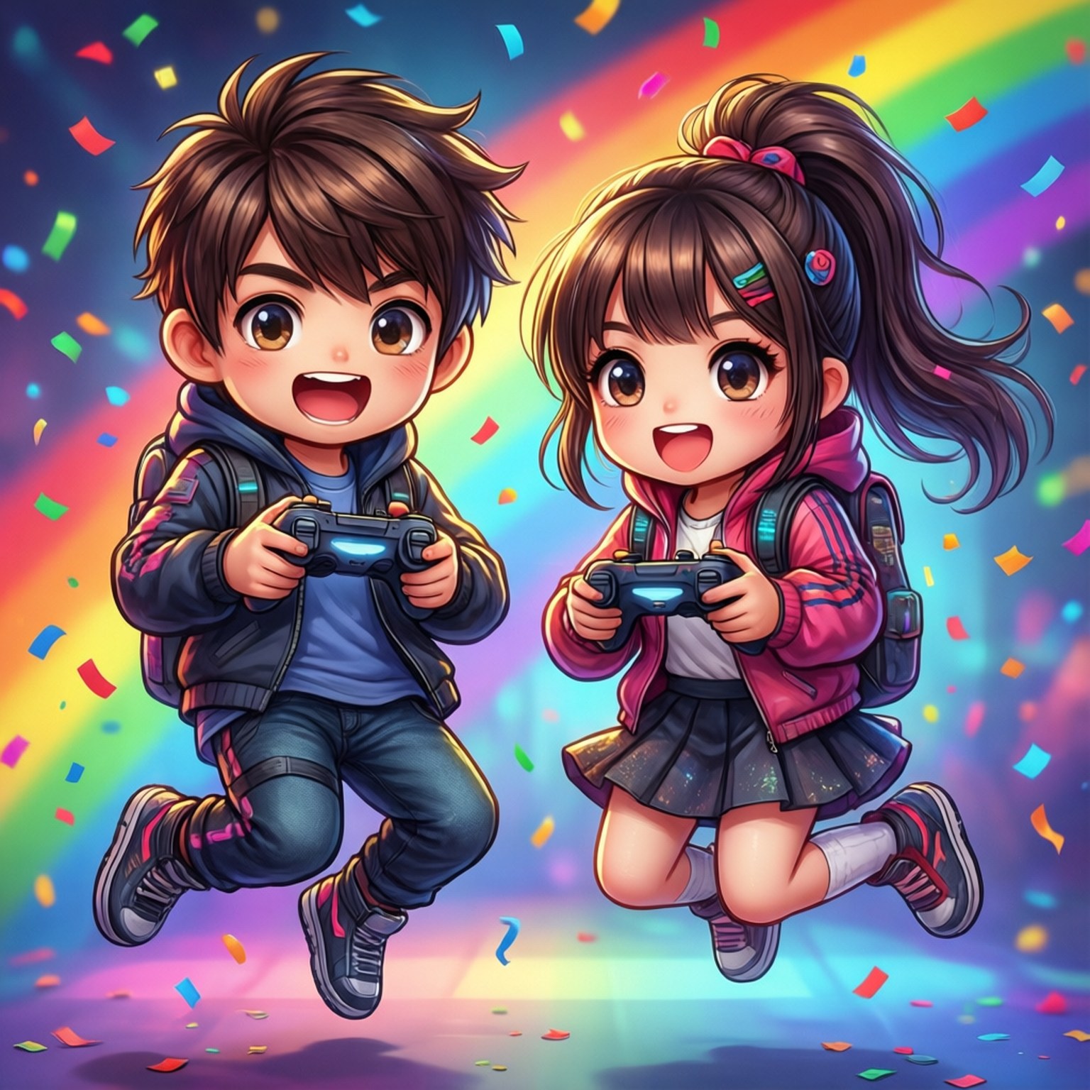 Gamer Duo Viering Muurpapier
