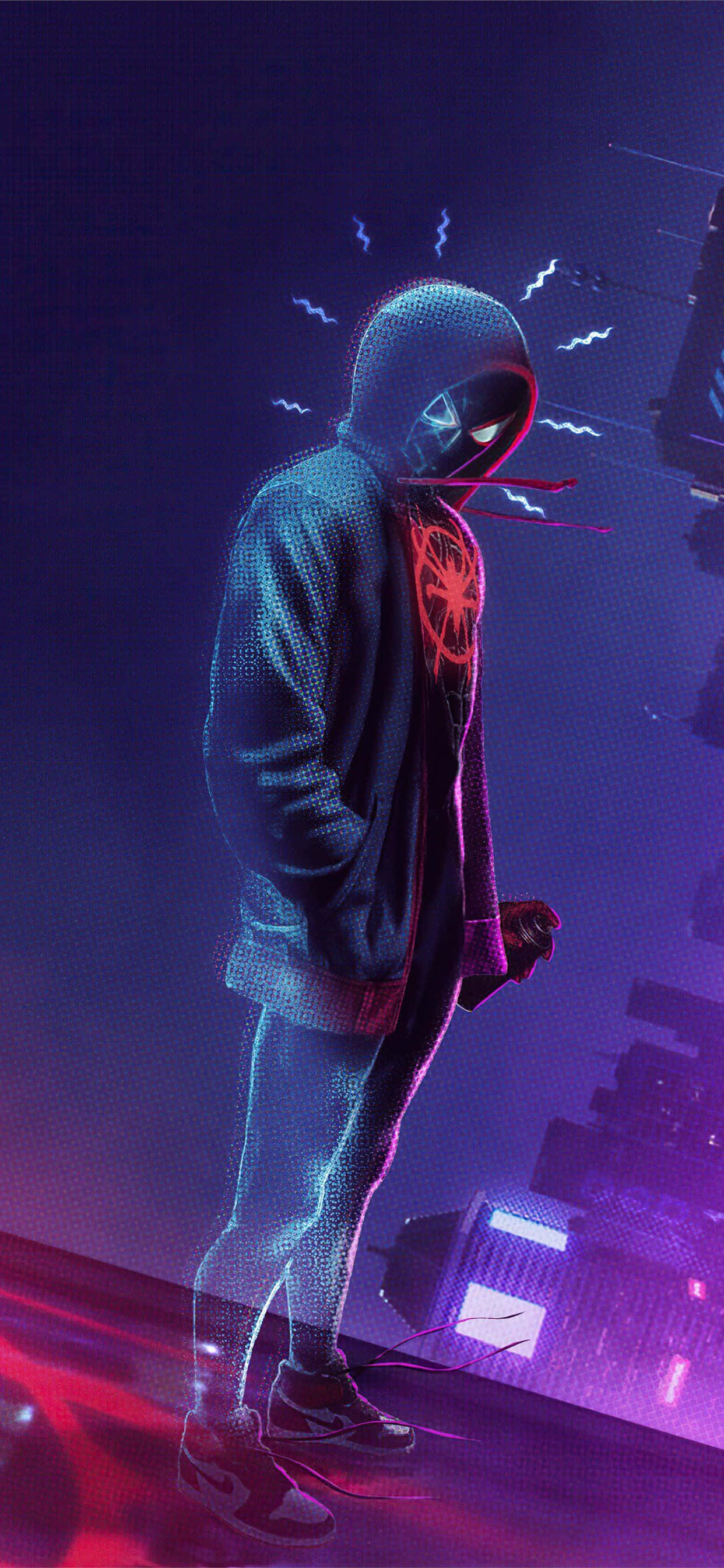 Spider Man Hoodie Miles Morales iPhone Muurpapier