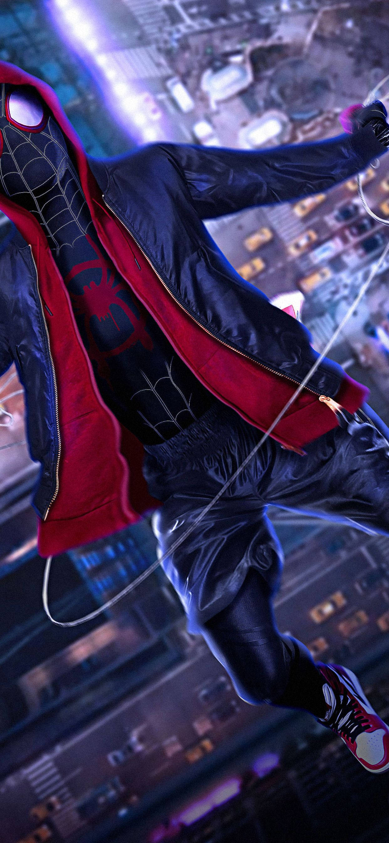 Spider Man In Spider Man Into The Spider Verse Muurpapier