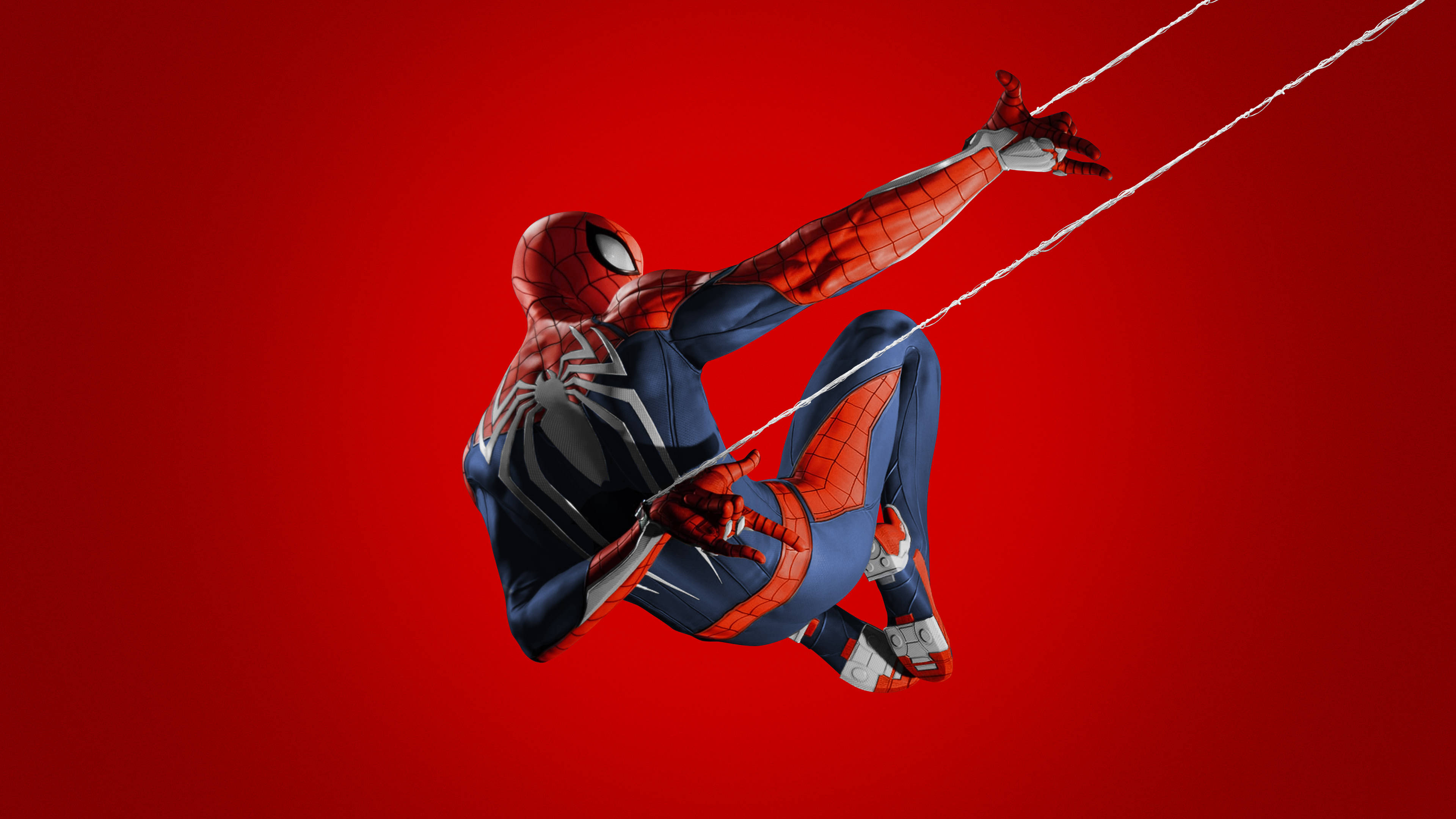 Spider Man Ps4 Hang Aan Websponne Muurpapier