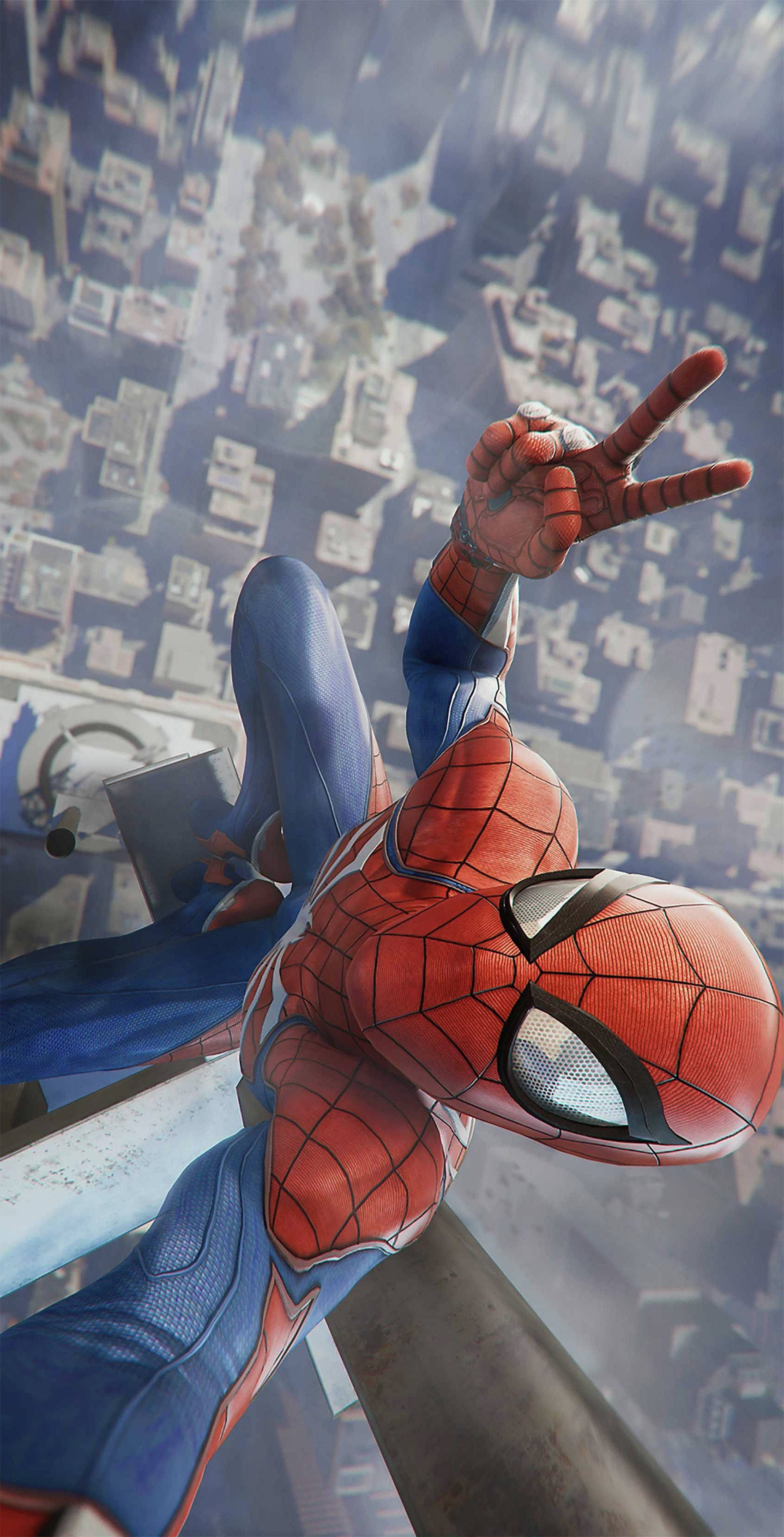 Spider Man PS4-selfie Muurpapier