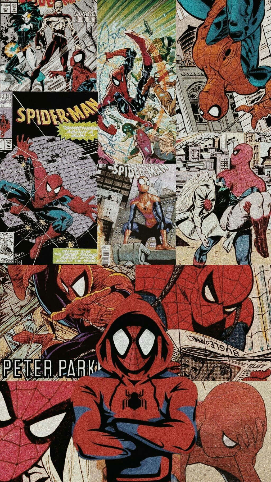 Spider-Man strokiesprentcollage Muurpapier